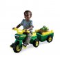 Kids' John Deere Pedal Tractor Ride On with Wagon, Green, 12M+