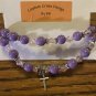 Two Purple Bracelets with Cross & Matching Earrings