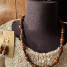 Three Piece Handcrafted Wooden Jewelry Set