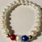 Stretch Bracelets....."FREEDOM PROUD" Red, White & Blue