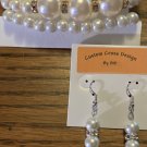 Stunning Double White Bracelet and Matching Dangle Earrings
