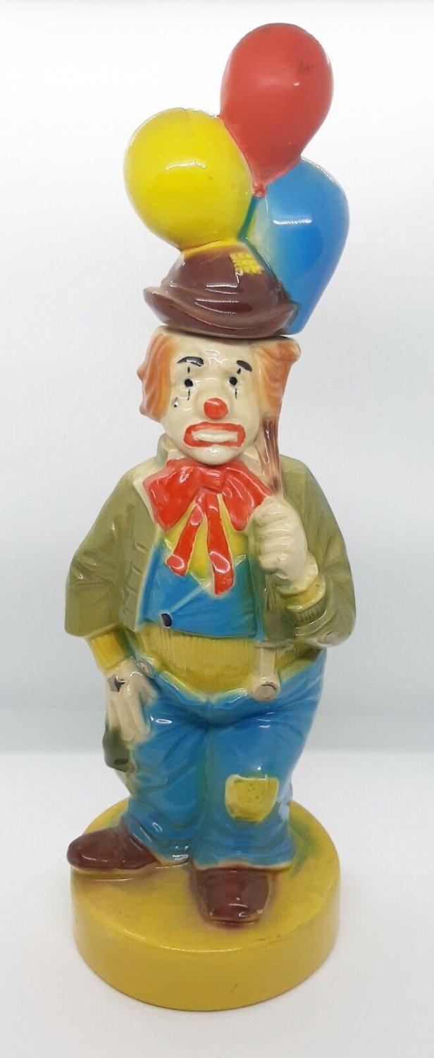 Ezra Brooks 1973 Clown Decanter Heritage China Porcelain Empty Decanter