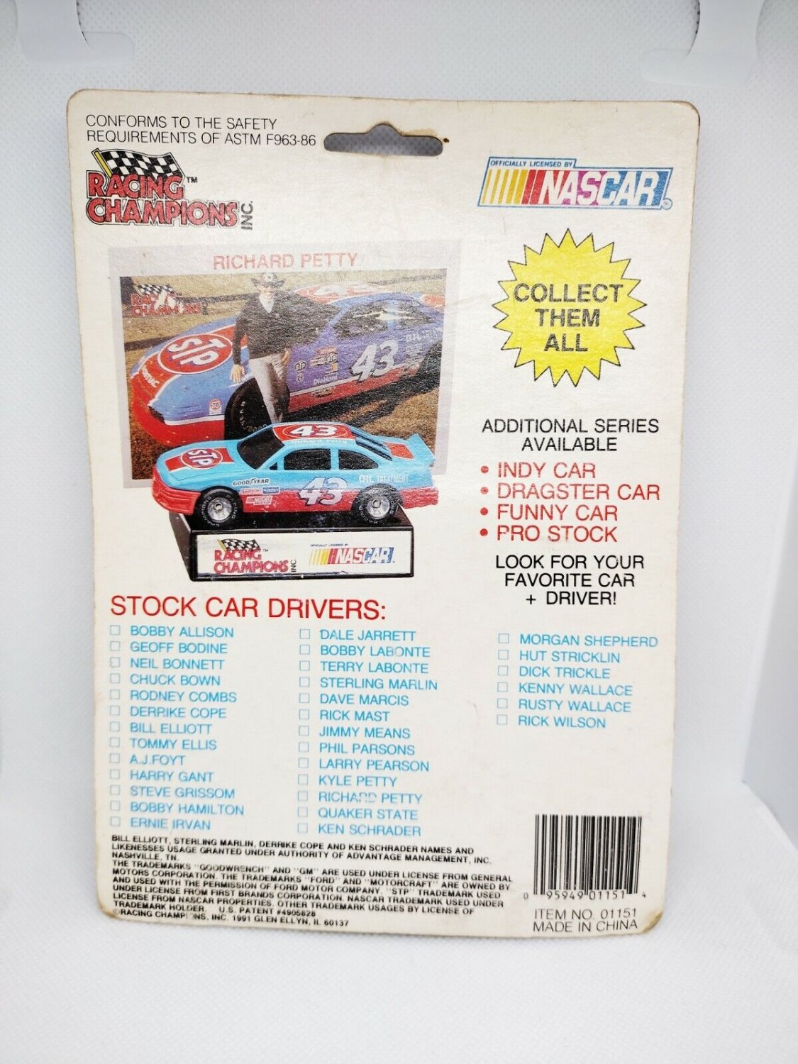 Nascar Derrike Cope #10 Purolator 1991 1/64 Diecast by Racing Champions