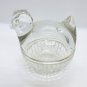 Anchor Hocking Clear Glass Chicken Hen On Basket Candy Or Trinket Dish