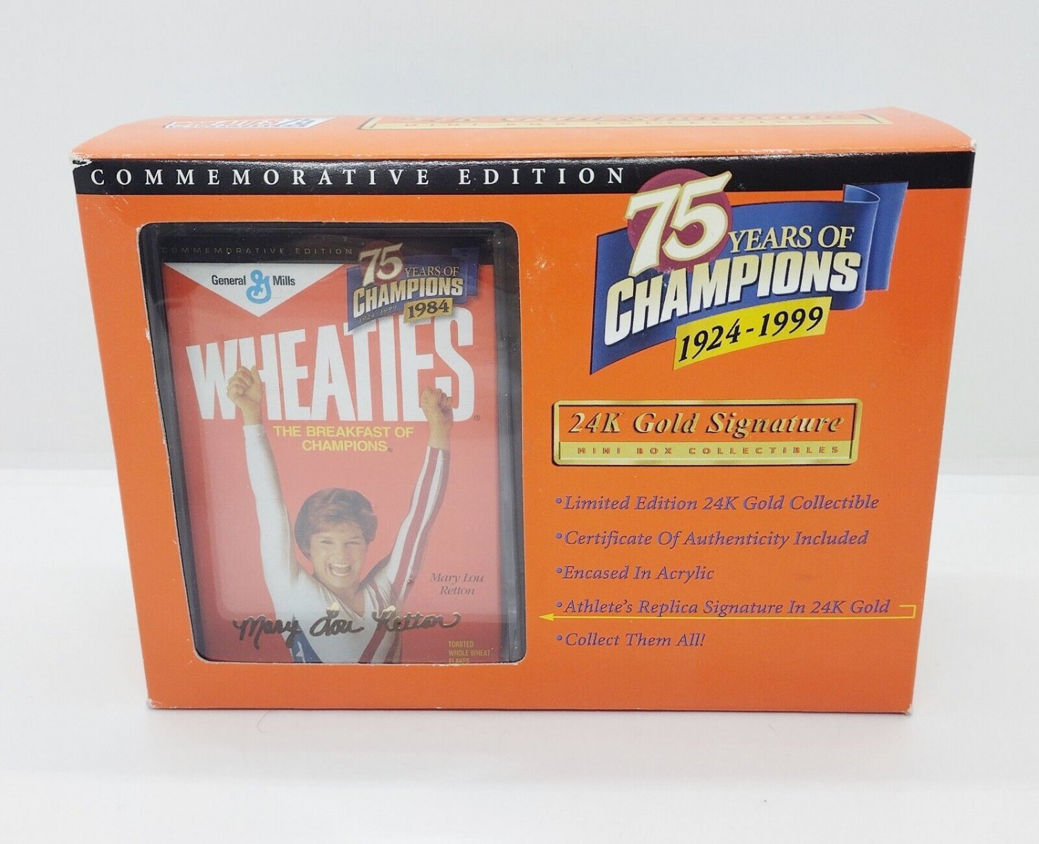 Mary Lou Retton 24k Gold Signature COA Wheaties Collectible Replica ...