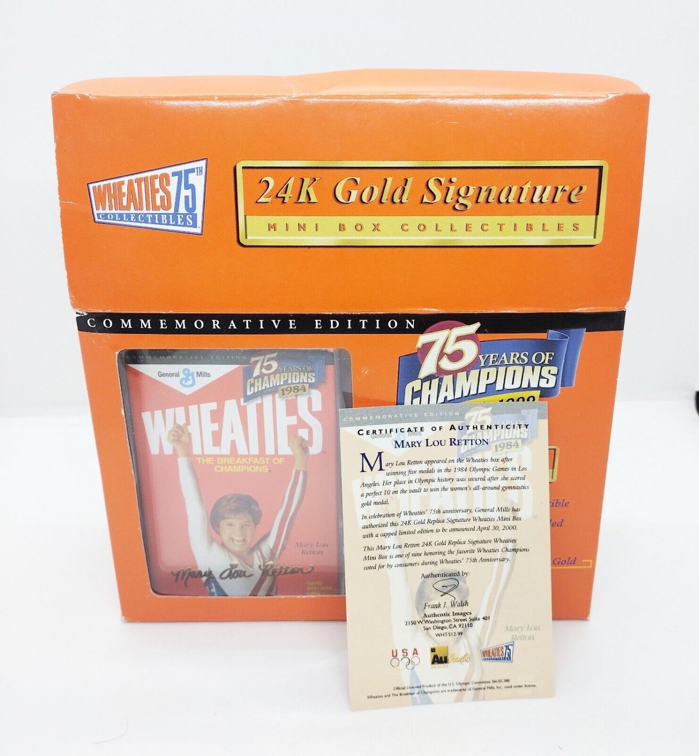 Mary Lou Retton 24k Gold Signature COA Wheaties Collectible Replica ...