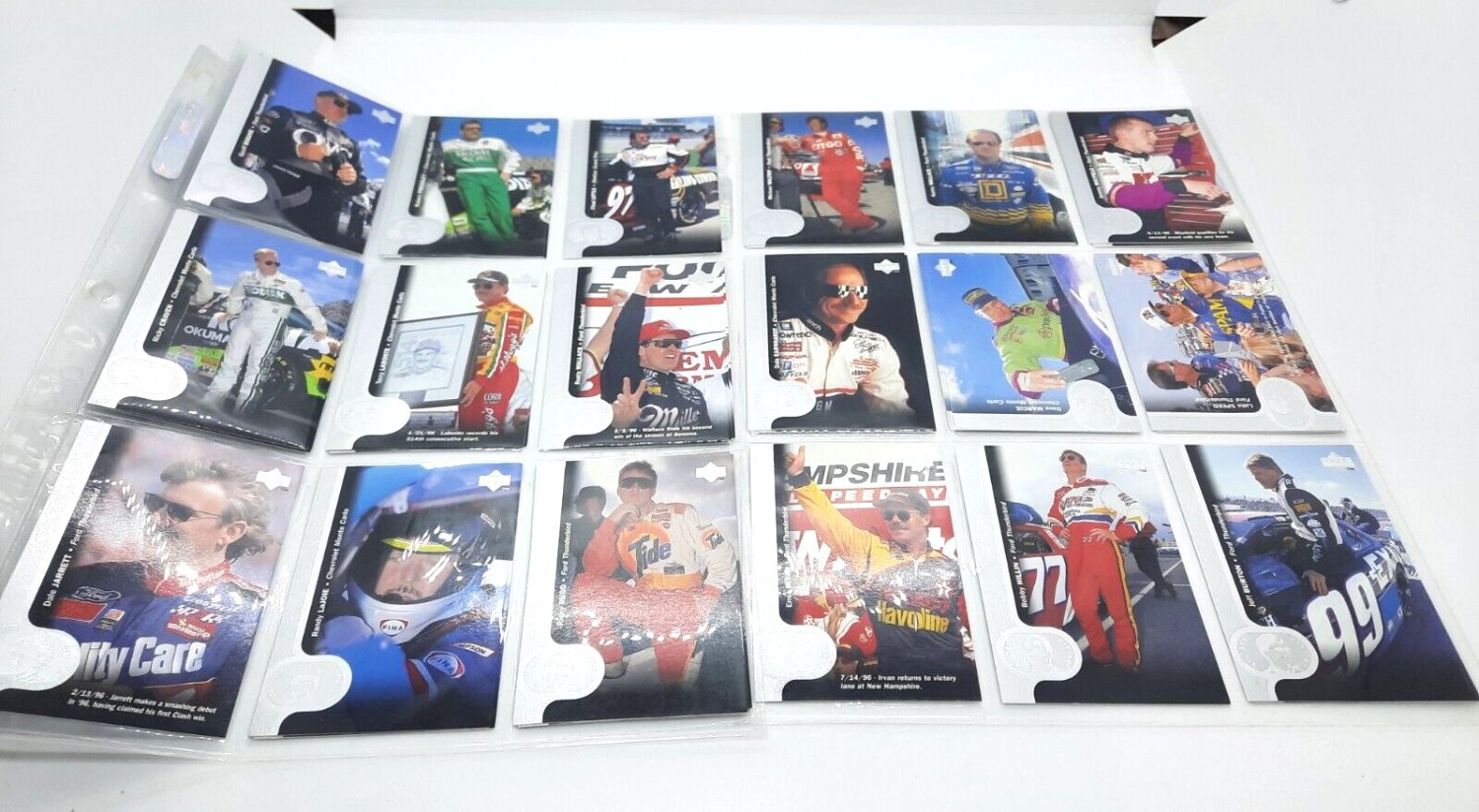Upper Deck Victory Circle 1996 Sleeve Lot Of 34 Various Nascar Trading Cards