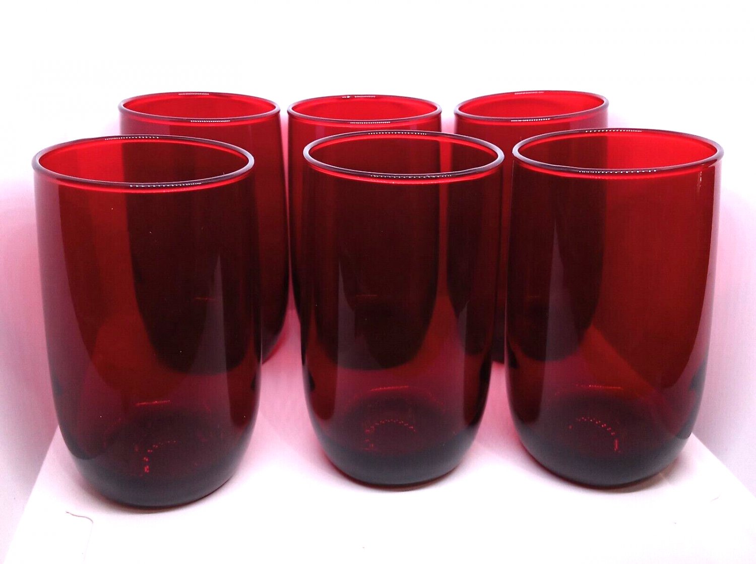 Anchor Hocking Ruby Red 4 1/2" High Tumbler Glasses