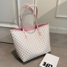 Women's Luxury Handbag -  Pink with White