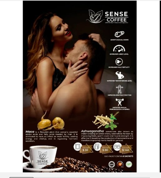 New Sense Coffee Double Root Maca Coffee Men Sexual Desire Increase Libido