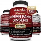 Premium Korean Red Panax Ginseng 1600mg - 120 Capsule Extra Strength Boost Performance