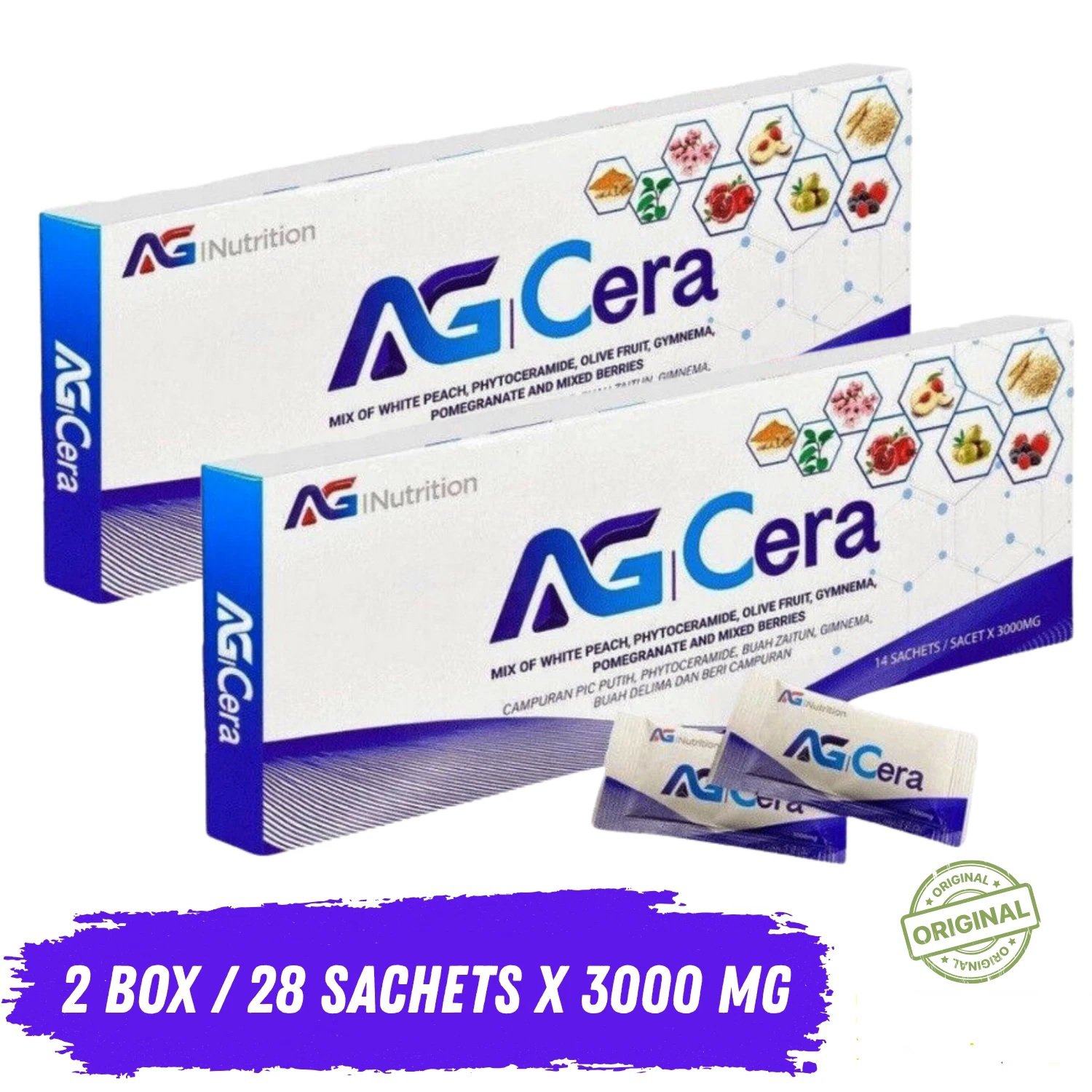 2 X 100% Original AG Cera Supplement By AG Nutrition Repair Nourish Skin & Cells