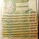 BANKNOTES OF Congo Zaire 5 zaires 1977.11.24. Mobutu 10 pcs