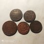 LOT 5 pcs OF RUSSIAN COINS OF DIFFERENT YEARS, 2 KOPEEK/KOPEYKA/DENGA