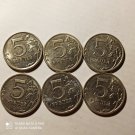 Wholesale lot of coins of the modern Russia 5 rubl 6 pcs mail for free