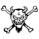 Gremlin Devil Skull and Crossed Bones Vinyl Auto Car Truck Window Decal Sticker #sku-012