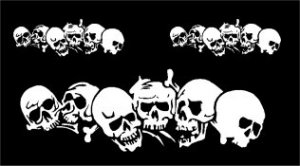 Multiple Skulls Window Decal Sticker Kit #sku-022