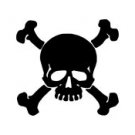 Skull and Crossed Bones Window Decal Sticker #sku-023