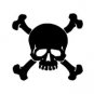 Skull and Crossed Bones Window Decal Sticker #sku-023