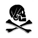 Skull and Crossed Bones Vinyl Window Graphic Decal sku-027