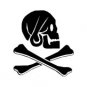 Skull and Crossed Bones Vinyl Window Graphic Decal sku-027