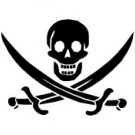 Pirate Skull with Crossed Swords Vinyl Window Graphic Decal sku-028
