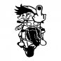 6" Calvin Flippin the Bird Sport Bike Decal Window Sticker