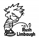 6" Calvin Pee Piss on Rush Linbaugh Vinyl Decal Window Sticker