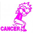 6" Calvin Girl Pee Piss on Breast Cancer Vinyl Decal Window Sticker
