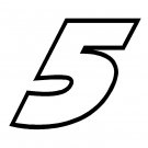 8" Kasey Kahne Number 5 Vinyl Window Decal Sticker