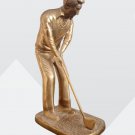 Brass Golfer Statue Bookends Golf Club