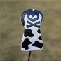 Golf Club Driver Fairway Wood Hybrid Head Cover Skeleton Skull Cartoon Black-White