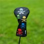 Golf Club Driver Fairway Wood Hybrid Head Cover Colorful Skull Cartoon Black