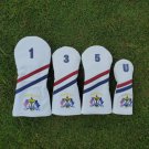 Golf Club Driver Fairway Wood Hybrid Head Cover Ryder Cup Trophy Style White