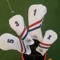 Golf Club Driver Fairway Wood Hybrid Head Cover Ryder Cup Trophy Style White