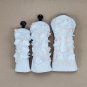 Golf Club Driver Fairway Wood Hybrid Head Cover White Fairy Rose Style