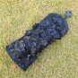 Golf Club Driver Fairway Wood Hybrid Head Cover Black Fairy Rose Style