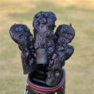 Golf Club Driver Fairway Wood Hybrid Head Cover Black Fairy Rose Style