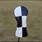 Golf Club Driver Fairway Wood Hybrid Head Cover White Black Chessboard Squre Style
