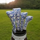 Golf Club Driver Fairway Wood Hybrid Head Cover Blue & White Porcelain