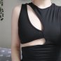 Cut Out  Mode - Tshirt Fake Two Piece Vest Gothic Black Tank Tops