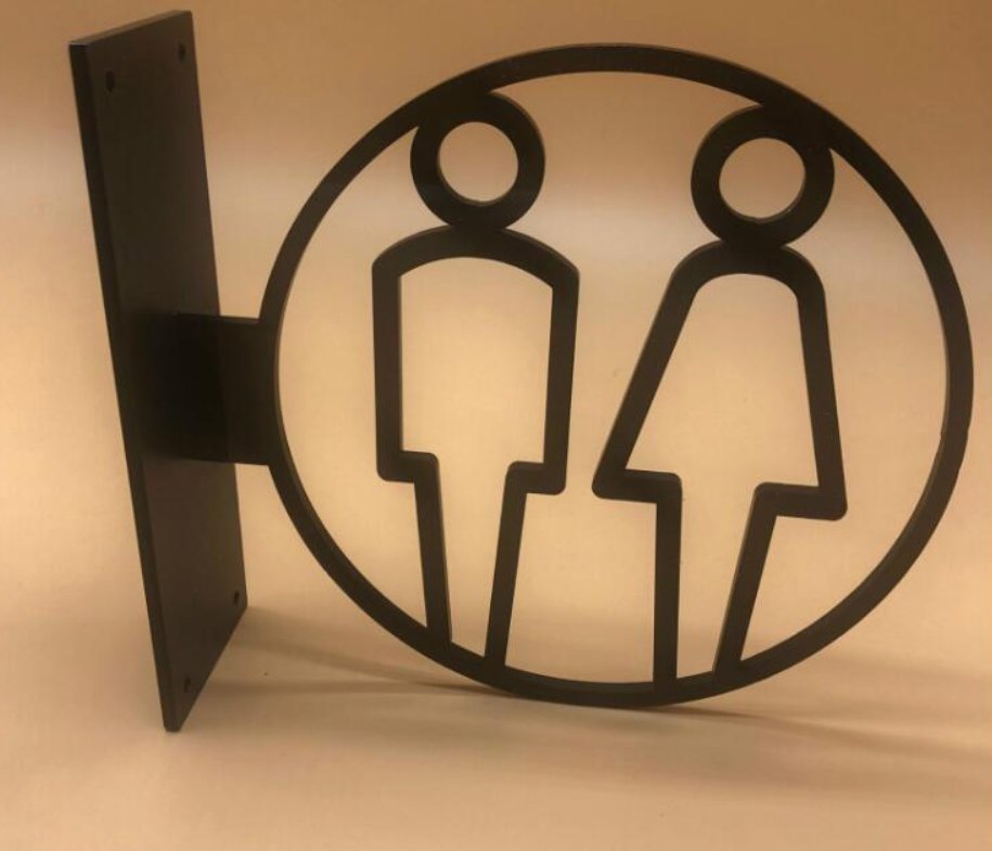 3D Side Mount Wc Signs Door    Restroom Toilet Sign Doorplate   Creative Signage Acrylic Plaque