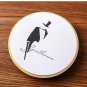 Acrylic WC  Toilet Sign House Warm Tips Door Sticker Wall Self-adhesive Indication Plaque  20 cm