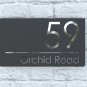 House Street Address Cusomized Laser Cut House Signs Grey Arcylic with Silver Mirror Effect Backing