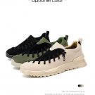 Walking Male Sneakers Breathable Sports Shoes for Man Leather Loafer Green Beige