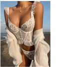 French Lingerie Sexy Women's Underwear Set Push Up Brassiere Lace Transparent B