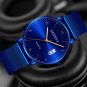 Geneva Brand Men Stainless Steel Mesh Calendar Watch Men Quartz Watch
