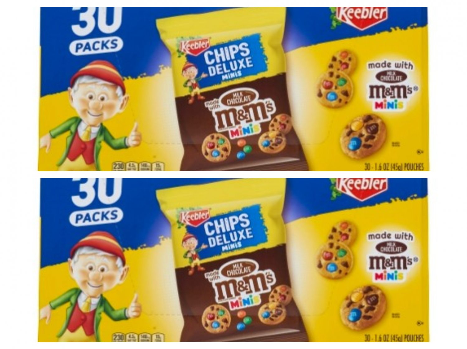 Chips Deluxe Cookies with M&M's Minis 2 boxes  60 Bags by Keebleer