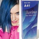 Berina - Blue_Permanent Hair Dye Color Cream # A41 Blue Made in Thailand