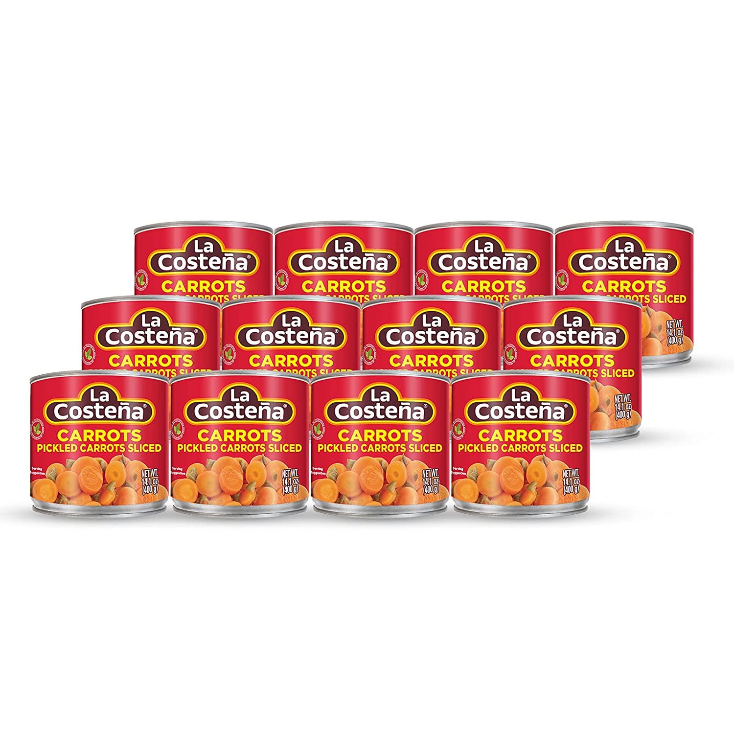 Sliced Pickled Carrots, 14.1 Ounce Can (Pack of 12) La costena